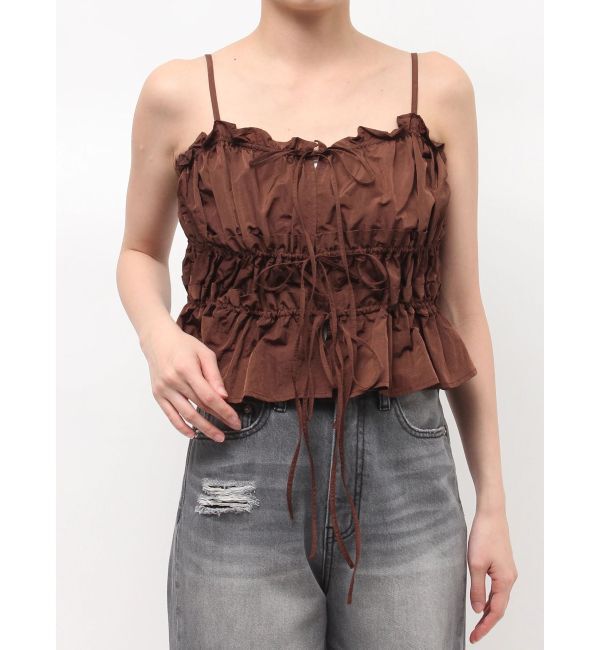 LAGUNAMOON「ギャザーペプラムキャミソール」|キャミソール|