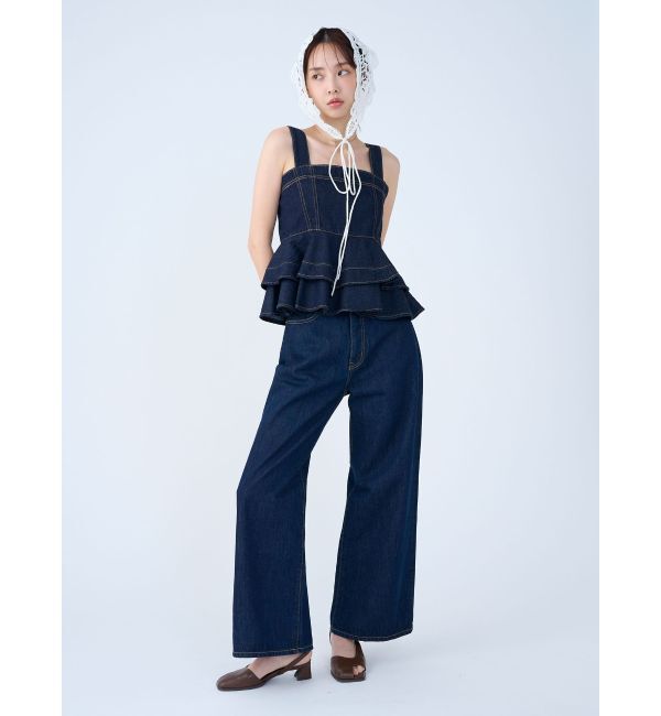 LAGUNAMOON「デニムペプラムキャミソール」|キャミソール|