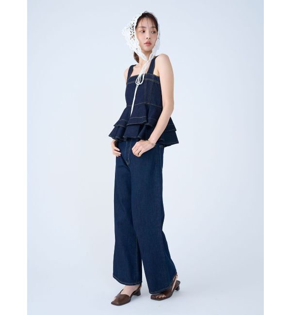 LAGUNAMOON「デニムペプラムキャミソール」|キャミソール|