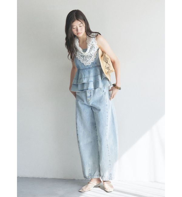 LAGUNAMOON「デニムペプラムキャミソール」|キャミソール|