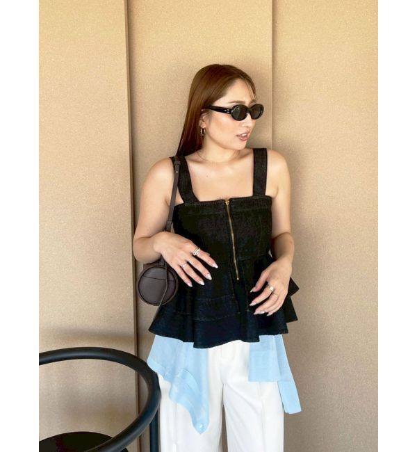 LAGUNAMOON「デニムペプラムキャミソール」|キャミソール|