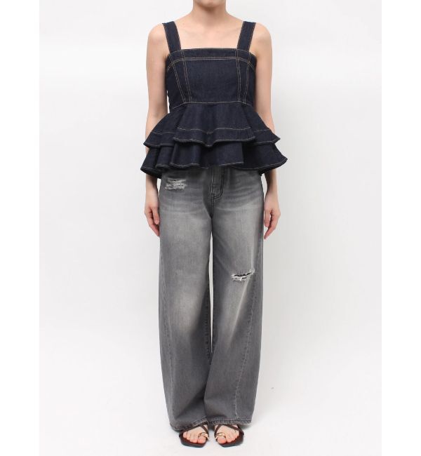 LAGUNAMOON「デニムペプラムキャミソール」|キャミソール|