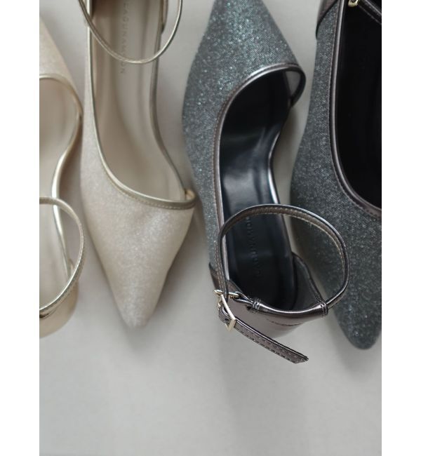 LAGUNAMOON「LADYシアーラメアンクルストラップシューズ」|パンプス|