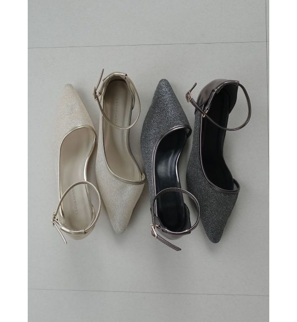 LAGUNAMOON「LADYシアーラメアンクルストラップシューズ」|パンプス|