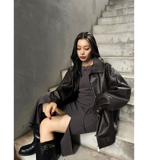 EVRIS「ドロストギャザーロングワンピース」|ワンピース|