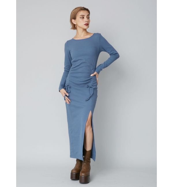 EVRIS「ドロストギャザーロングワンピース」|ワンピース|