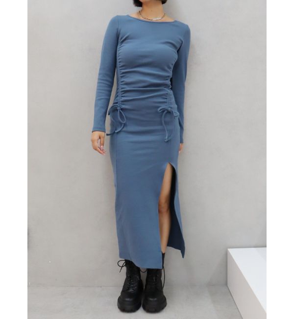 EVRIS「ドロストギャザーロングワンピース」|ワンピース|