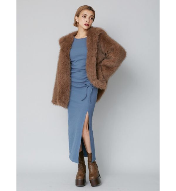 EVRIS「ドロストギャザーロングワンピース」|ワンピース|