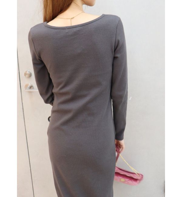 EVRIS「ドロストギャザーロングワンピース」|ワンピース|