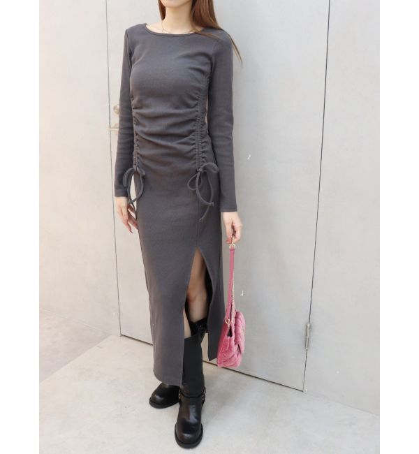 EVRIS「ドロストギャザーロングワンピース」|ワンピース|