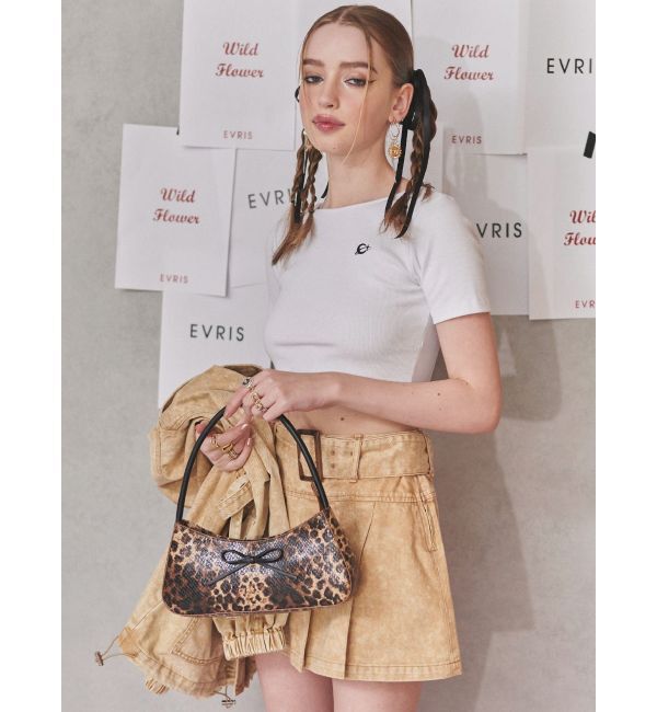 EVRIS「リボンモチーフバイカラーハンドBAG」|ハンドバッグ|