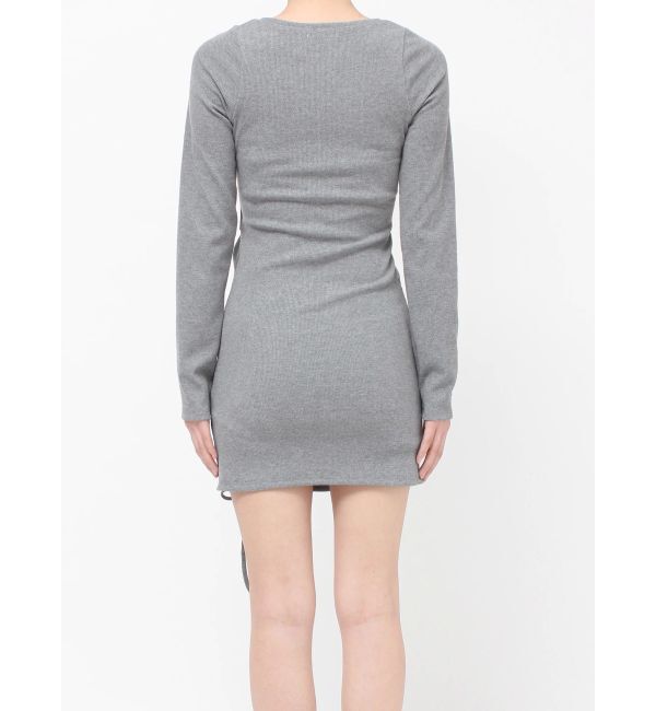 EVRIS「オープンウエストギャザーミニワンピース」|ワンピース|