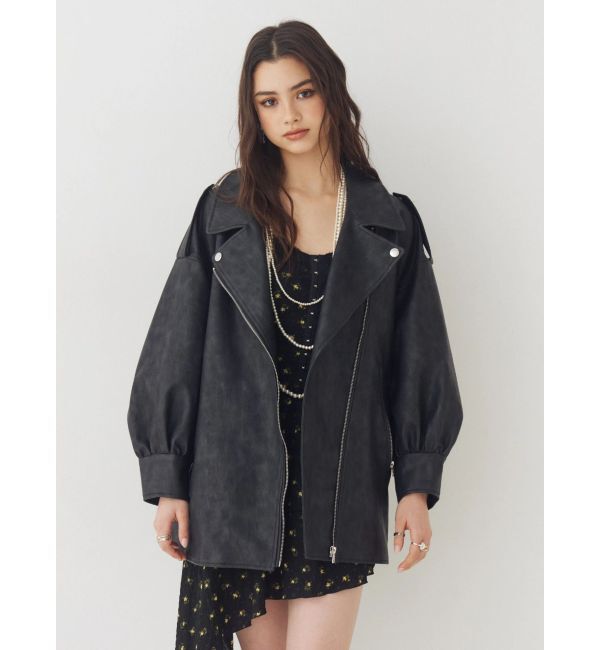 EVRIS「オーバーサイズライダースジャケット」|ライダースジャケット|