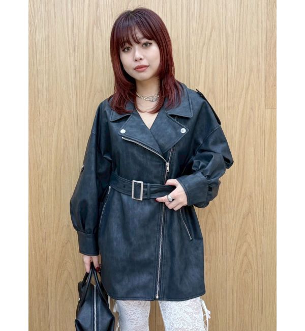 EVRIS「オーバーサイズライダースジャケット」|ライダースジャケット|