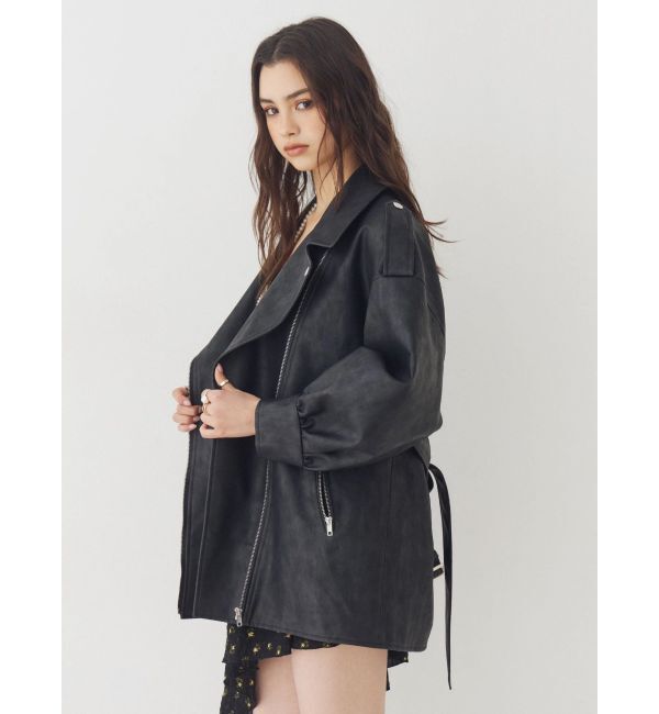 EVRIS「オーバーサイズライダースジャケット」|ライダースジャケット|