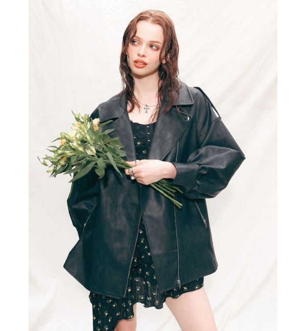 EVRIS「オーバーサイズライダースジャケット」|ライダースジャケット|