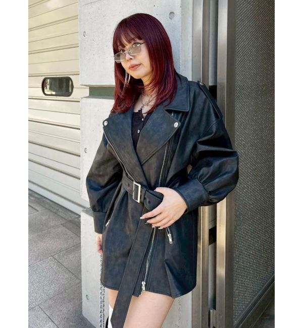 EVRIS「オーバーサイズライダースジャケット」|ライダースジャケット|