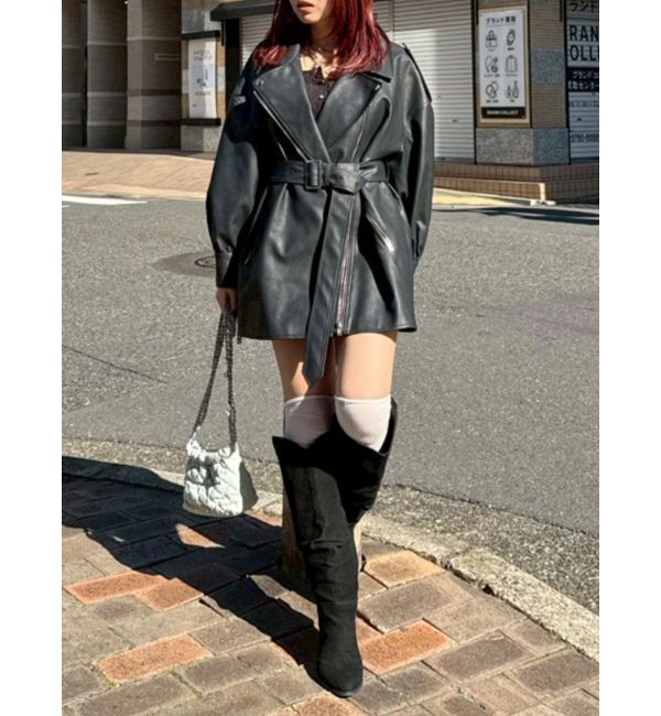 EVRIS「オーバーサイズライダースジャケット」|ライダースジャケット|