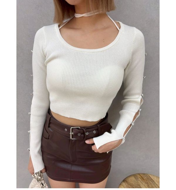 EVRIS「アームビジューニットトップス」|ニット・セーター|