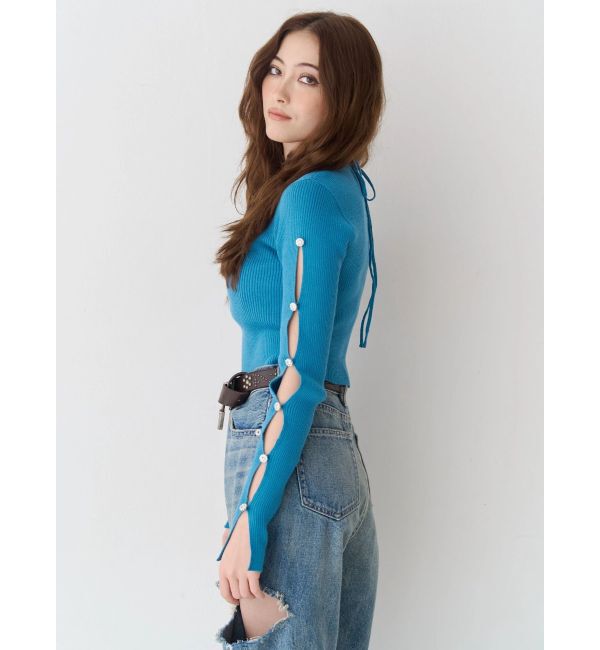 EVRIS「アームビジューニットトップス」|ニット・セーター|