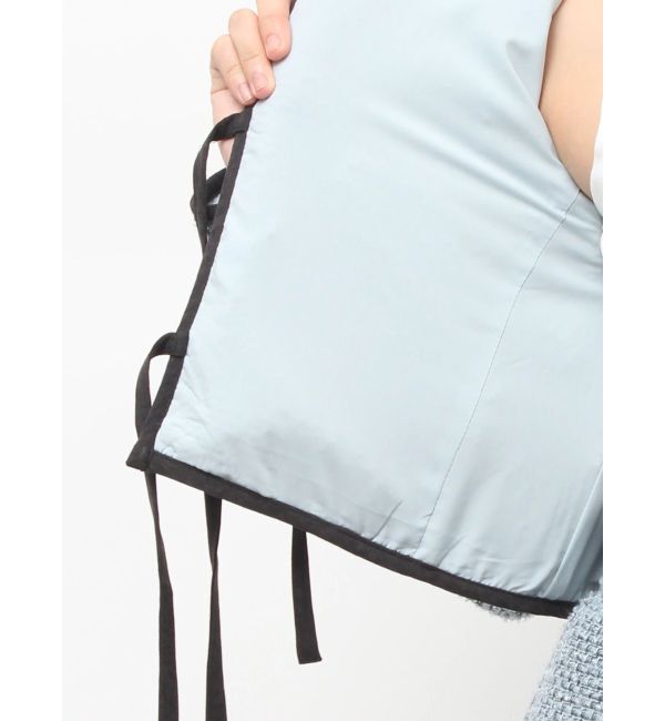 jouetie「バイカラーツイードライクショートジャケット【セットアップ対応】」|ノーカラージャケット|