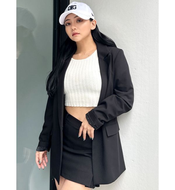 GYDA「LINING ラインストーンスカートライクショートパンツ【SETUP着用可】」|スカート|