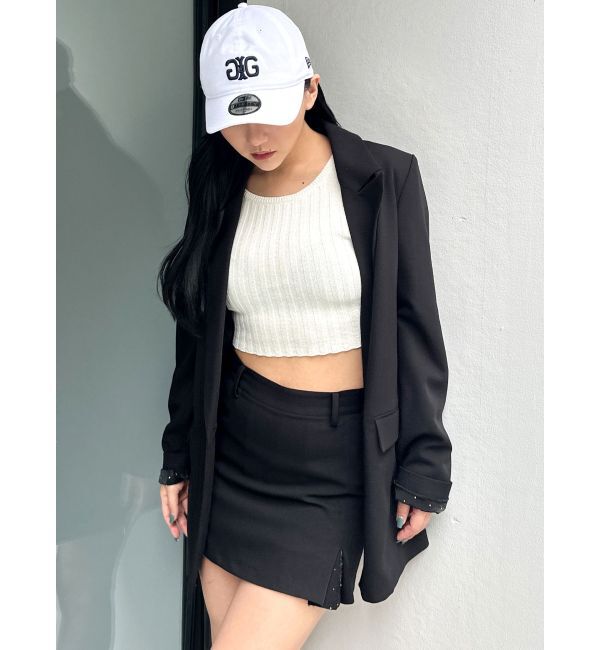 GYDA「LINING ラインストーンスカートライクショートパンツ【SETUP着用可】」|スカート|