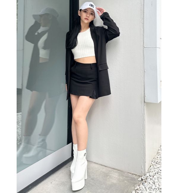 GYDA「LINING ラインストーンスカートライクショートパンツ【SETUP着用可】」|スカート|