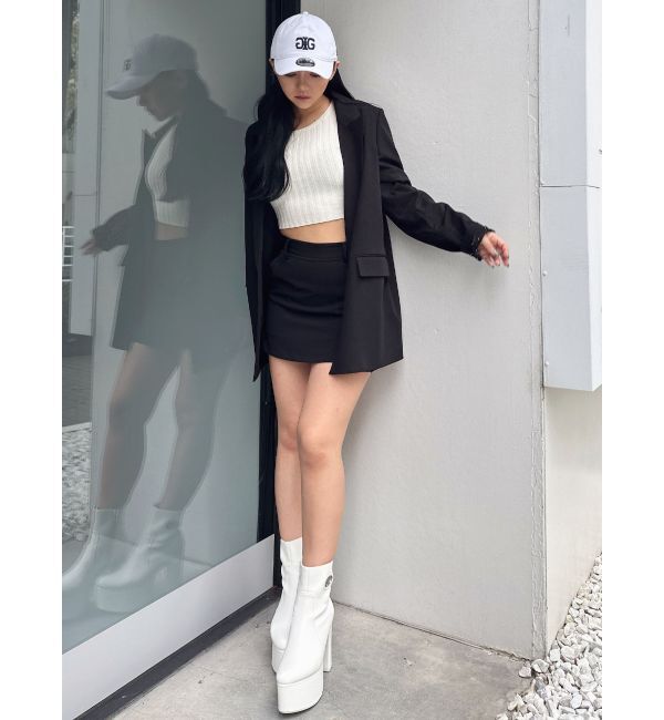 GYDA「LINING ラインストーンスカートライクショートパンツ【SETUP着用可】」|スカート|