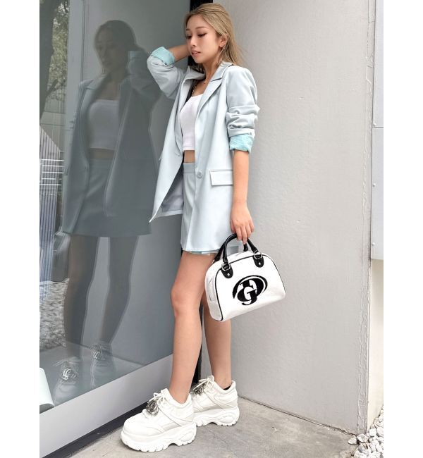 GYDA「LINING ラインストーンスカートライクショートパンツ【SETUP着用可】」|スカート|