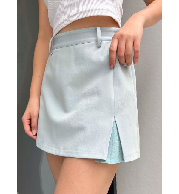 GYDA「LINING ラインストーンスカートライクショートパンツ【SETUP着用可】」|スカート|スカイブルー