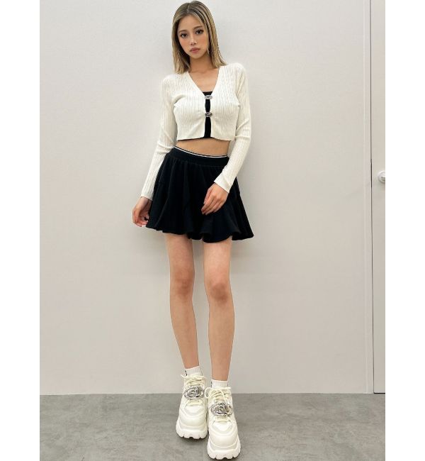 GYDA「ウエストラインバンテージスウェットスカートライクショートパンツ」|スカート|