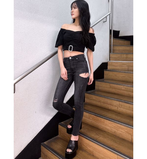 GYDA「bijou バックルブラウス」|シャツ・ブラウス|