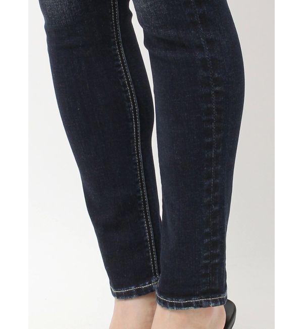 GYDA「ハイウエスト STUPID IN RICH embroideryスキニーデニムパンツ」|デニム|