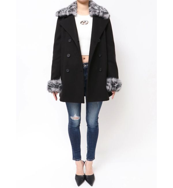 GYDA「ベルト付きタイトファーコート」|ダウン|