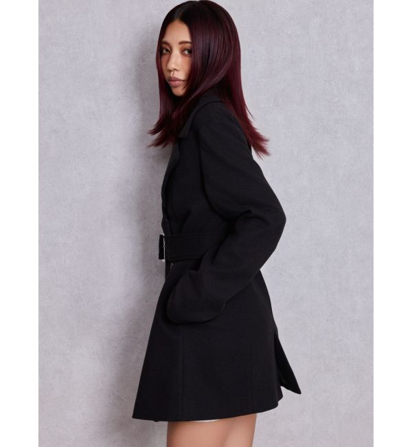 GYDA「ベルト付きタイトファーコート」|ダウン|