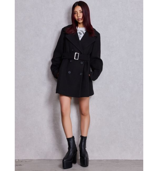 GYDA「ベルト付きタイトファーコート」|ダウン|