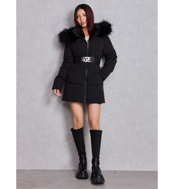 GYDA「GDベルト付きロングダウンコート」|ダウン|