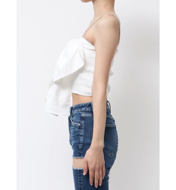 GYDA「ビジューストーンストラップ2WAYリボンブラウス」|シャツ・ブラウス|