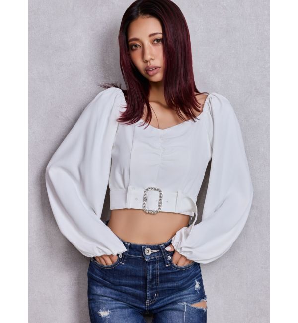 GYDA「bijouバックルlong sleeveブラウス」|シャツ・ブラウス|