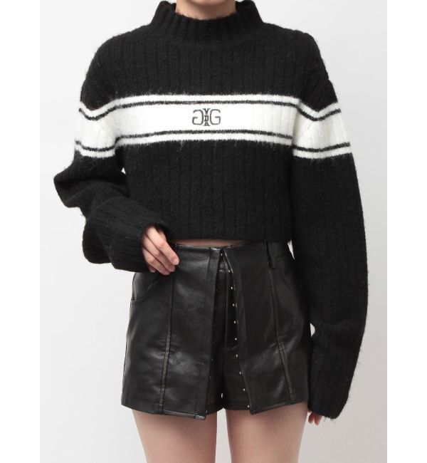 GYDA「SymmetryGYDAリブニットトップス」|ニット・セーター|ブラック