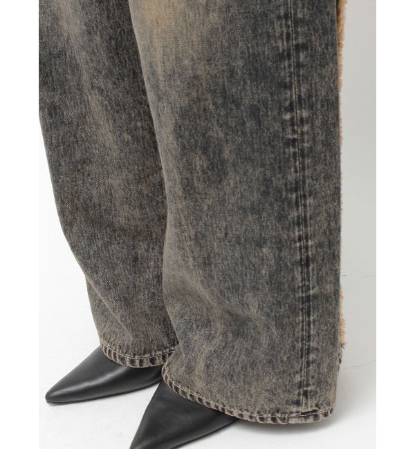 GYDA「ハイウエストBACK CROSS POINTワイドデニムパンツ」|デニム|