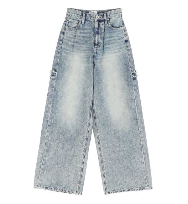 GYDA「ハイウエストBACK CROSS POINTワイドデニムパンツ」|デニム|
