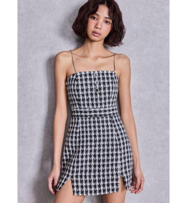 GYDA「Symmetry GYDAラメツイードワンピース」|ワンピース|オフホワイト