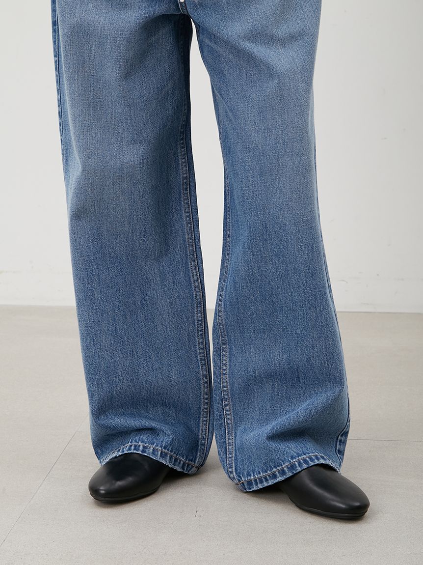 Mila Owen「ウエストドロストワイドデニムパンツ」|デニム|