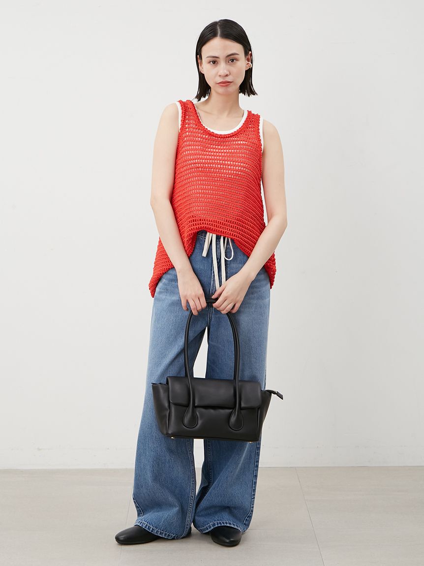 Mila Owen「ウエストドロストワイドデニムパンツ」|デニム|