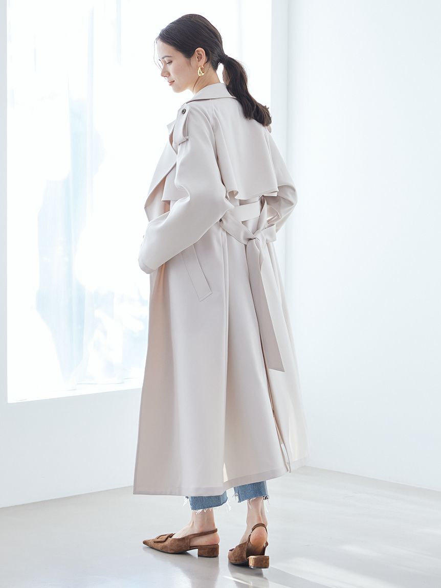 Mila Owen「共ベルト付憲章デザイントレンチコート」|トレンチコート|