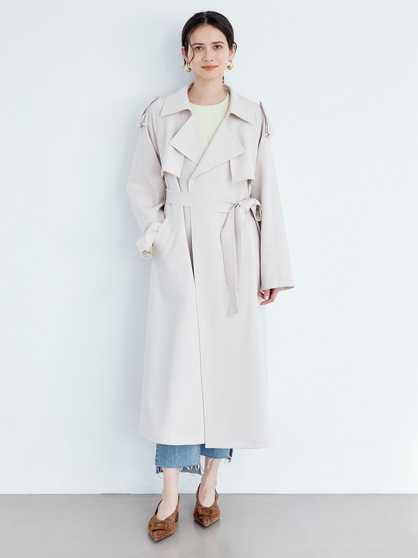 Mila Owen「共ベルト付憲章デザイントレンチコート」|トレンチコート|