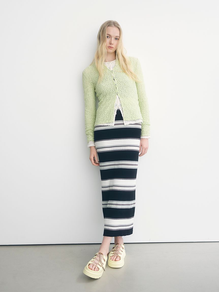 emmi atelier「【ONLINE限定カラーあり】マルチボーダーニットワンピース」|ワンピース|