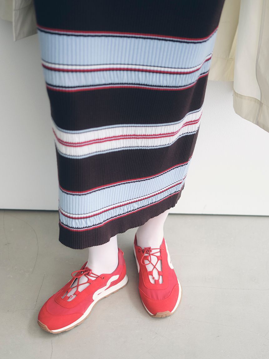 emmi atelier「【ONLINE限定カラーあり】マルチボーダーニットワンピース」|ワンピース|